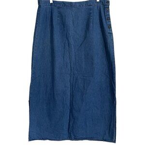 Vintage JM Collection Denim Midi Skirt Size 12 Modest